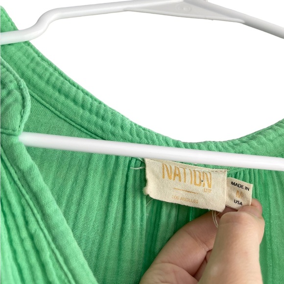 NATION Ltd Los Angeles Padma Double Gauze Tiered Mini Dress Size M - Picture 13 of 16